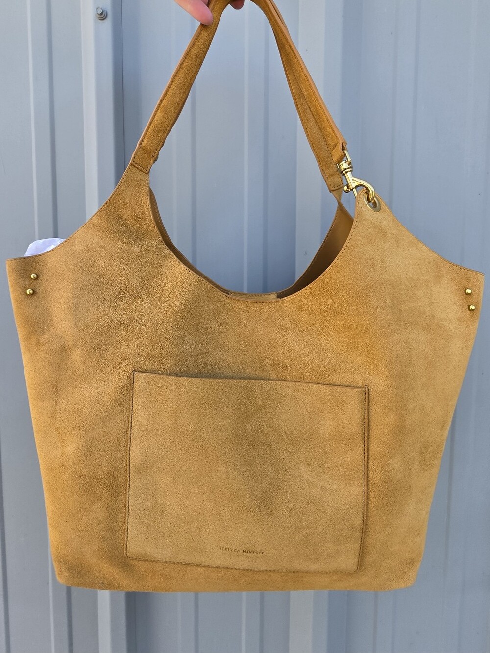 Rebecca Minkoff Tan Suede Tote Shoulder Bag Large NWT